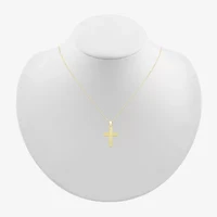 Womens 10K Gold Cross 18 Inch Pendant Necklace