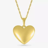 Womens 10K Gold Heart 18 Inch Pendant Necklace