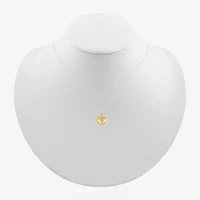 Womens 10K Gold Heart 18 Inch Pendant Necklace