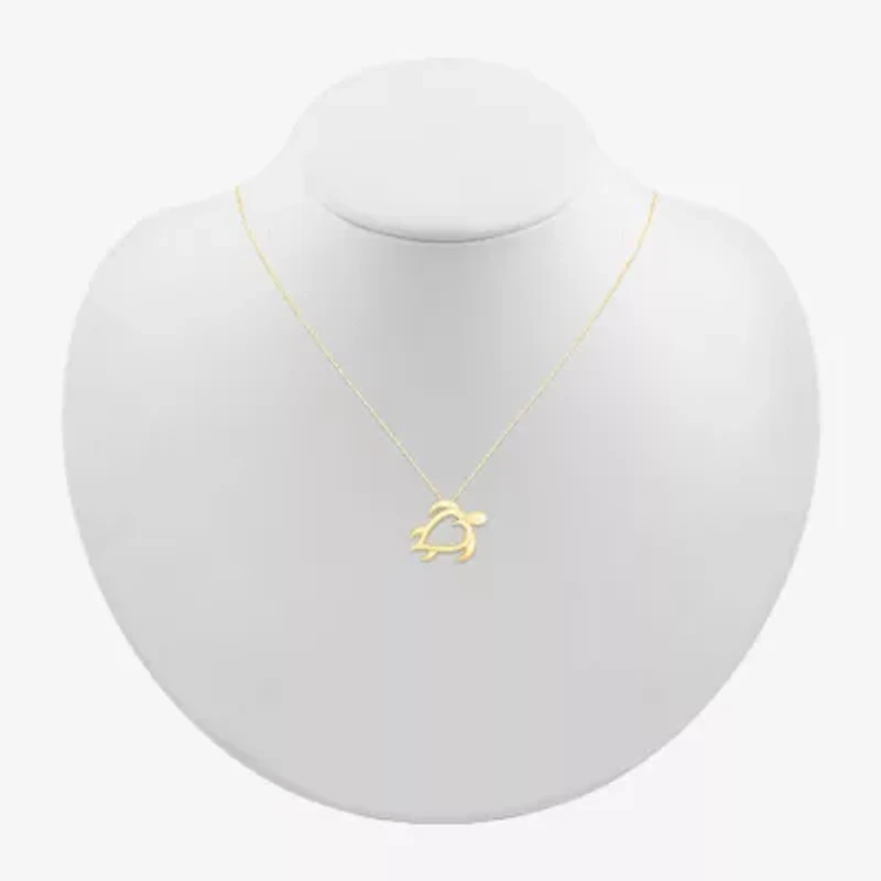 Womens 10K Gold 18 Inch Pendant Necklace