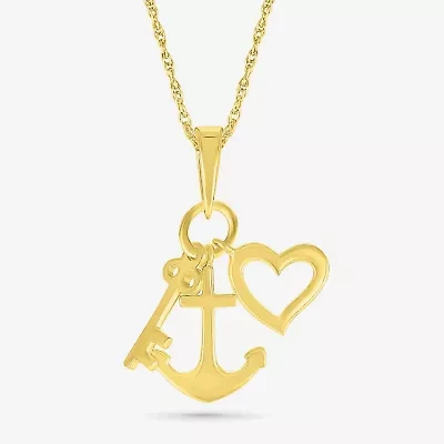 Womens 10K Gold 18 Inch Pendant Necklace