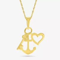 Womens 10K Gold 18 Inch Pendant Necklace