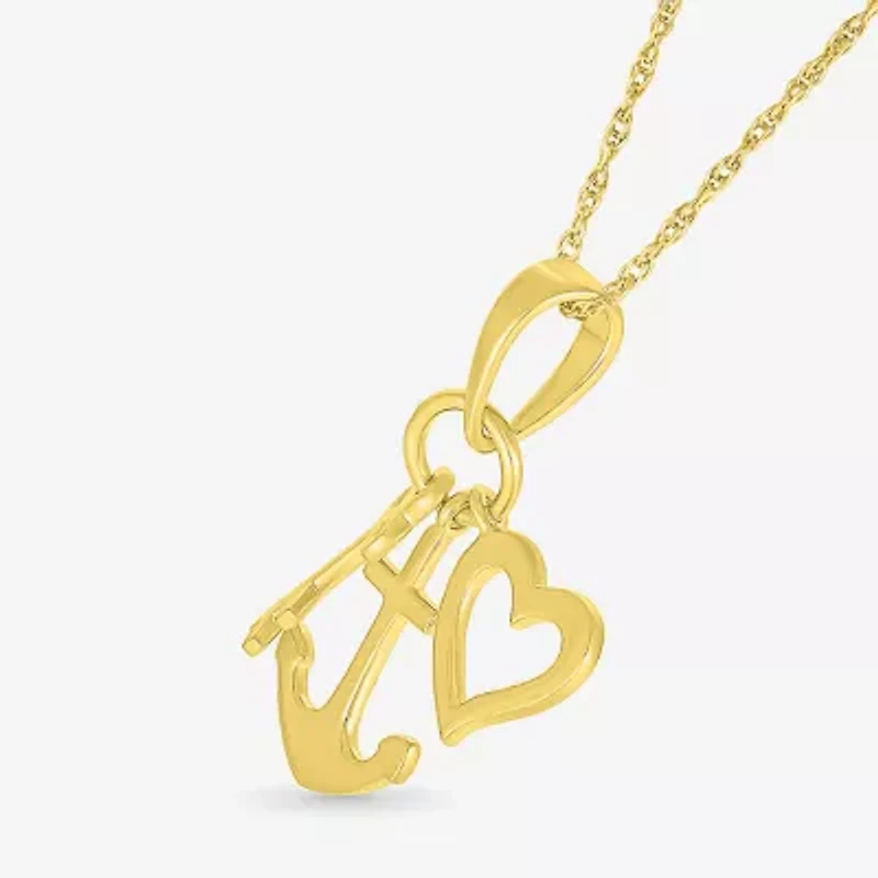 Womens 10K Gold 18 Inch Pendant Necklace
