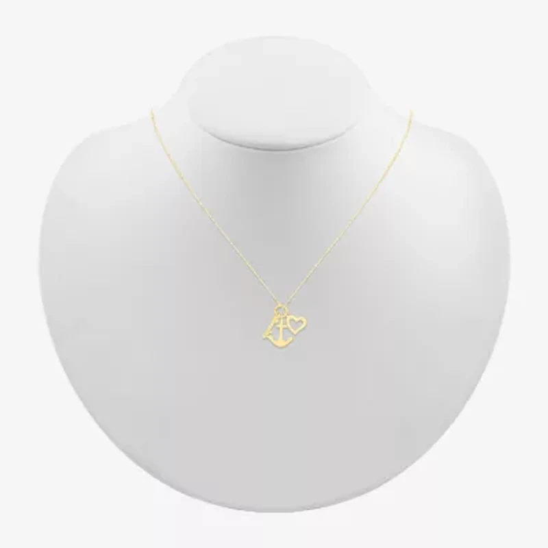 Womens 10K Gold 18 Inch Pendant Necklace