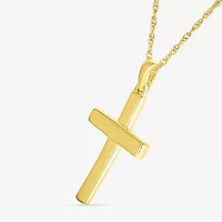 Womens 10K Gold Cross 18 Inch Pendant Necklace