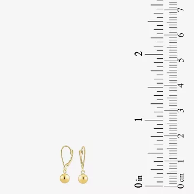 Womens 18K Gold Ball Drop Earrings