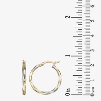Womens 14K Two Tone Gold 21mm Hoop Earrings