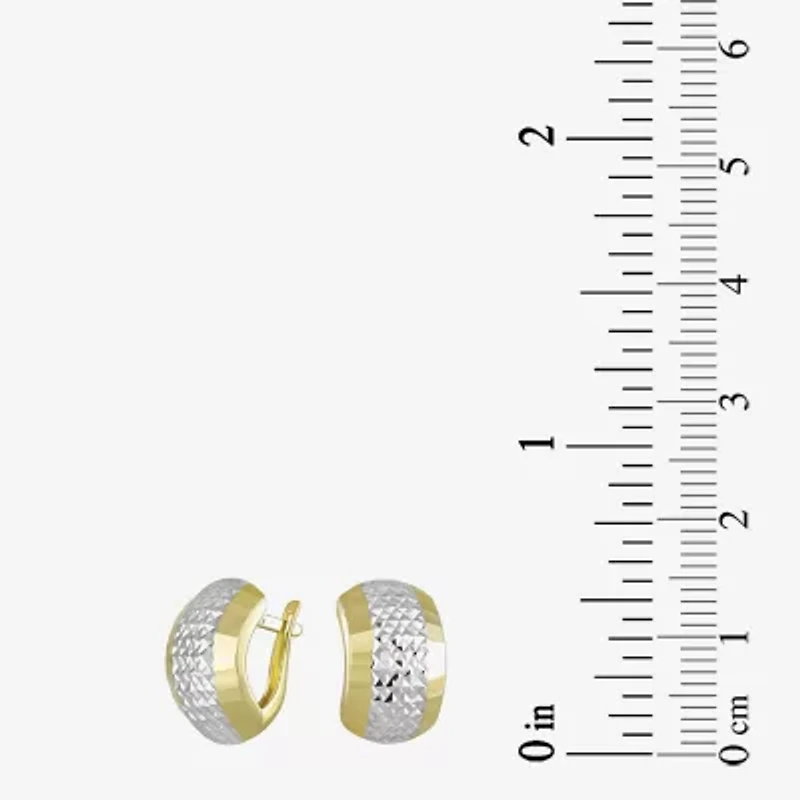 Womens 14K Two Tone Gold 15mm Hoop Earrings