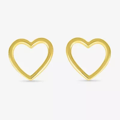 10K Gold 8.1mm Heart Stud Earrings