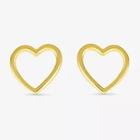10K Gold 8.1mm Heart Stud Earrings