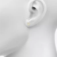 10K Gold 8.1mm Heart Stud Earrings