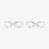 10K White Gold 4.3mm Infinity Stud Earrings