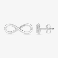 10K White Gold 4.3mm Infinity Stud Earrings