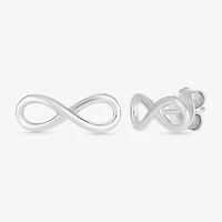 10K White Gold 4.3mm Infinity Stud Earrings