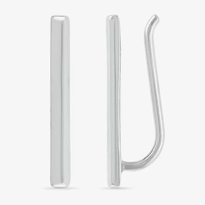 Womens 10K White Gold Ear Climbers