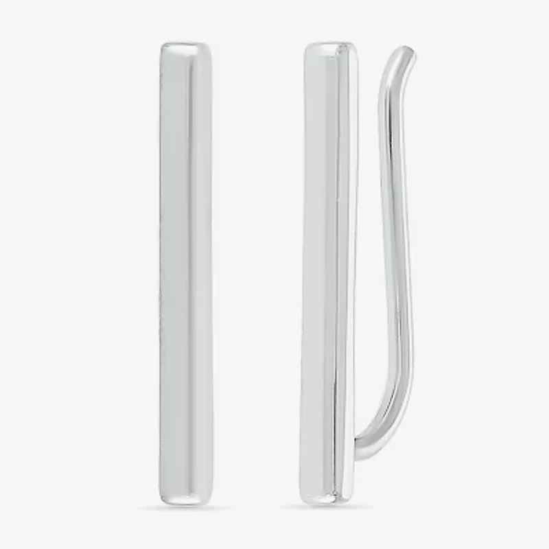 Womens 10K White Gold Ear Climbers