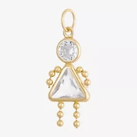 10K Gold April Birthstone Babies Girl Charm