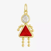 10K Gold July Birthstone Babies Girl Charm
