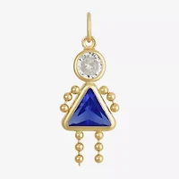 10K Gold September Birthstone Babies Girl Charm