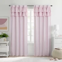Under the Stars Kids Hayden Ruffle Rod Pocket Back Tab Energy Saving 100% Blackout Single Curtain Panel