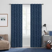 Under the Stars Kids Hayden Clip Star Rod Pocket Back Tab Energy Saving 100% Blackout Single Curtain Panel