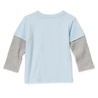 Okie Dokie Baby Boys Crew Neck Long Sleeve Regular Fit Graphic T-Shirt