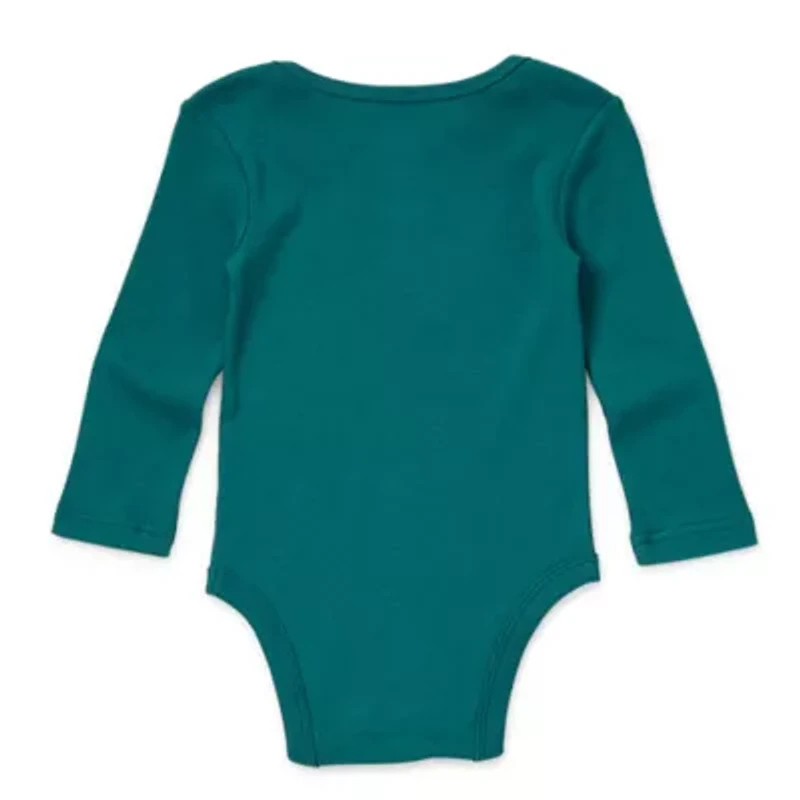 Okie Dokie Baby Boys Crew Neck Long Sleeve Rib Bodysuit