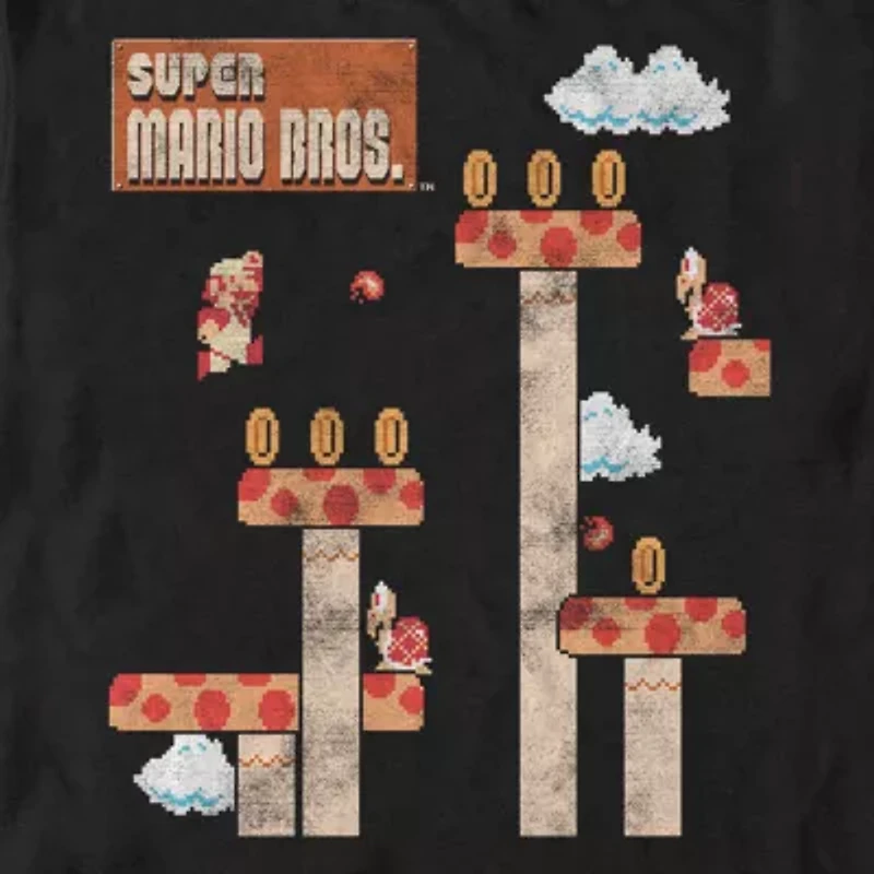 Mens Short Sleeve Super Mario Graphic T-Shirt
