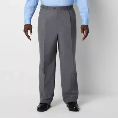 Stafford Super Wool Blend Mens Big and Tall Stretch Fabric Classic Fit Pleated Front Suit Pant
