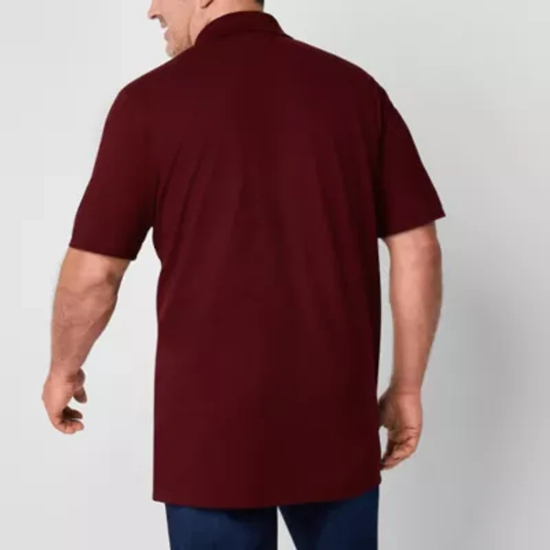 St. John's Bay Premium Stretch Big and Tall Mens Classic Fit Short Sleeve Polo Shirt