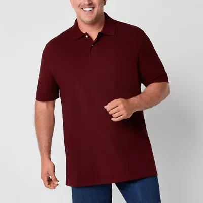 St. John's Bay Premium Stretch Big and Tall Mens Classic Fit Short Sleeve Polo Shirt