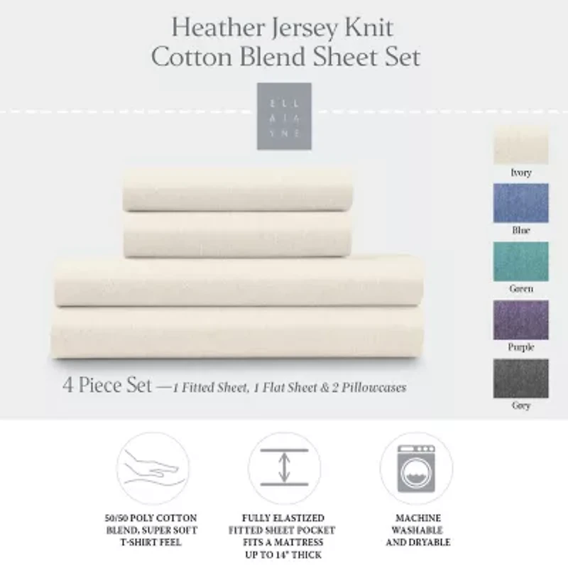 Ella Jayne Soft Heather Jersey Knit Sheet Set