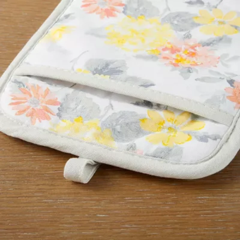 Martha Stewart Amber Floral 2-pc. Mitt + Pot Holder Set