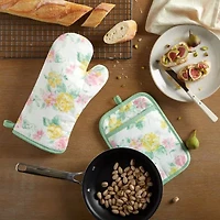 Martha Stewart Amber Floral 2-pc. Mitt + Pot Holder Set