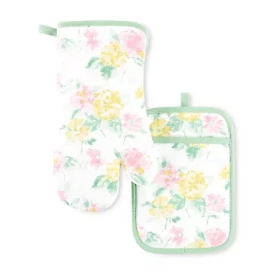 Martha Stewart Amber Floral 2-pc. Mitt + Pot Holder Set
