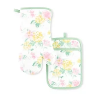 Martha Stewart Amber Floral 2-pc. Mitt + Pot Holder Set