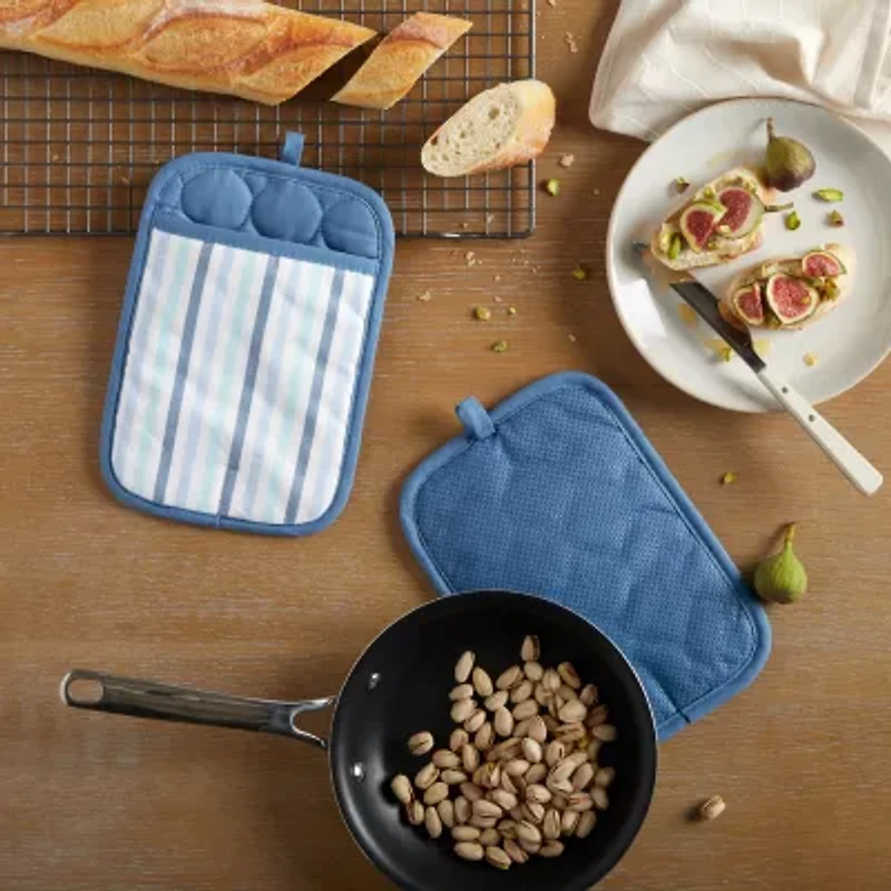 Martha Stewart Daisy Stripe 2-pc. Pot Holder Set