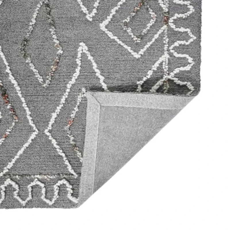 Amer Rugs Berlin Tania Geometric Hooked Washable Indoor Rectangular Area Rug