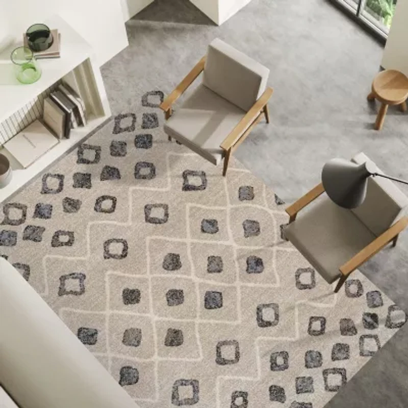 Amer Rugs Caribe Geometric Loomed Washable Indoor Rectangular Runner