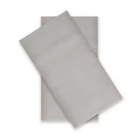 JCPenney Home™ 300tc 100% Cotton Percale Ultra Soft Solid and Print 2-Pack Pillowcases