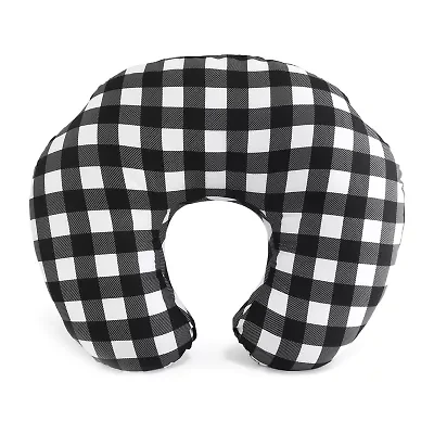 The Peanutshell Black & White Buffalo Plaid Nursing Pillow