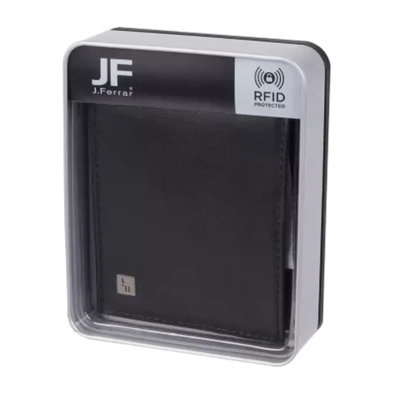 J. Ferrar Mens Extra Capacity RFID Blocking Bifold Wallet