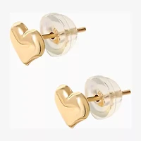 Girls 14K Gold Heart Stud Earrings