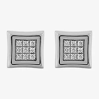 (G-H / I1) 1/4 CT. T.W. Lab Grown White Diamond Stainless Steel 10.7mm Square Stud Earrings