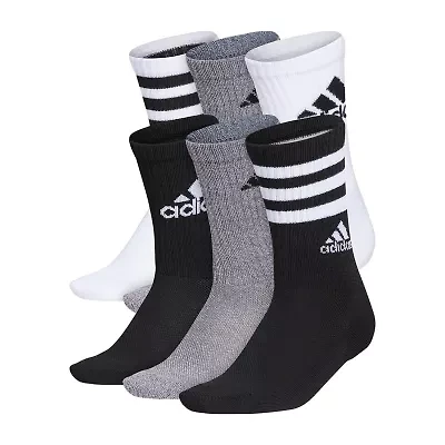 adidas Big Kid Boys 6 Pair Crew Socks