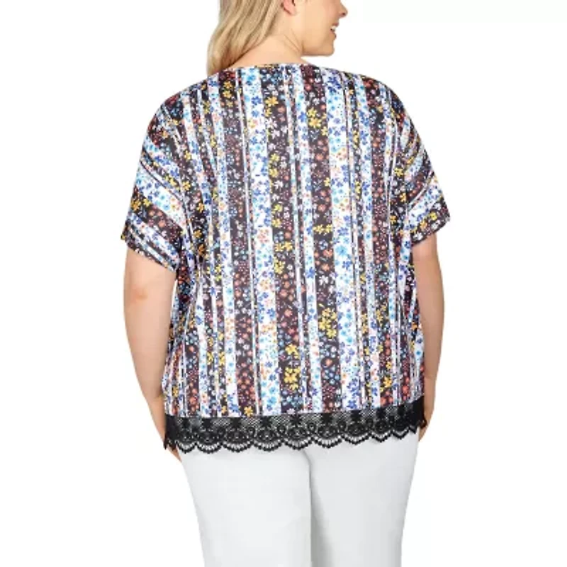 Larky Lark Womens Scoop Neck Short Sleeve Plus T-Shirt