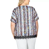 Larky Lark Womens Scoop Neck Short Sleeve Plus T-Shirt