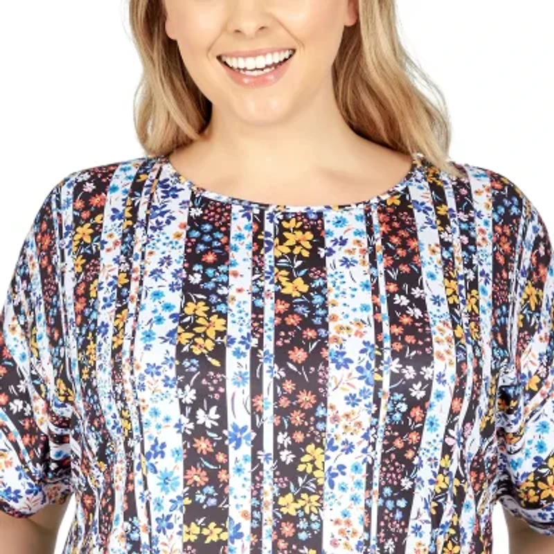 Larky Lark Womens Scoop Neck Short Sleeve Plus T-Shirt