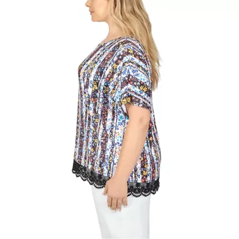 Larky Lark Womens Scoop Neck Short Sleeve Plus T-Shirt