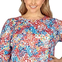 Larky Lark Womens Round Neck Elbow Sleeve Plus T-Shirt
